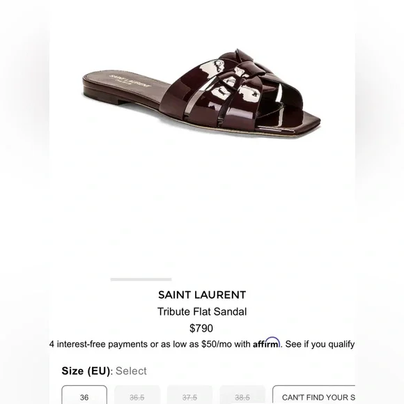 Saint Laurent Tribute Patent Woven Slide Sandal in Deep Burgundy 39.5 - Picture 1 of 8